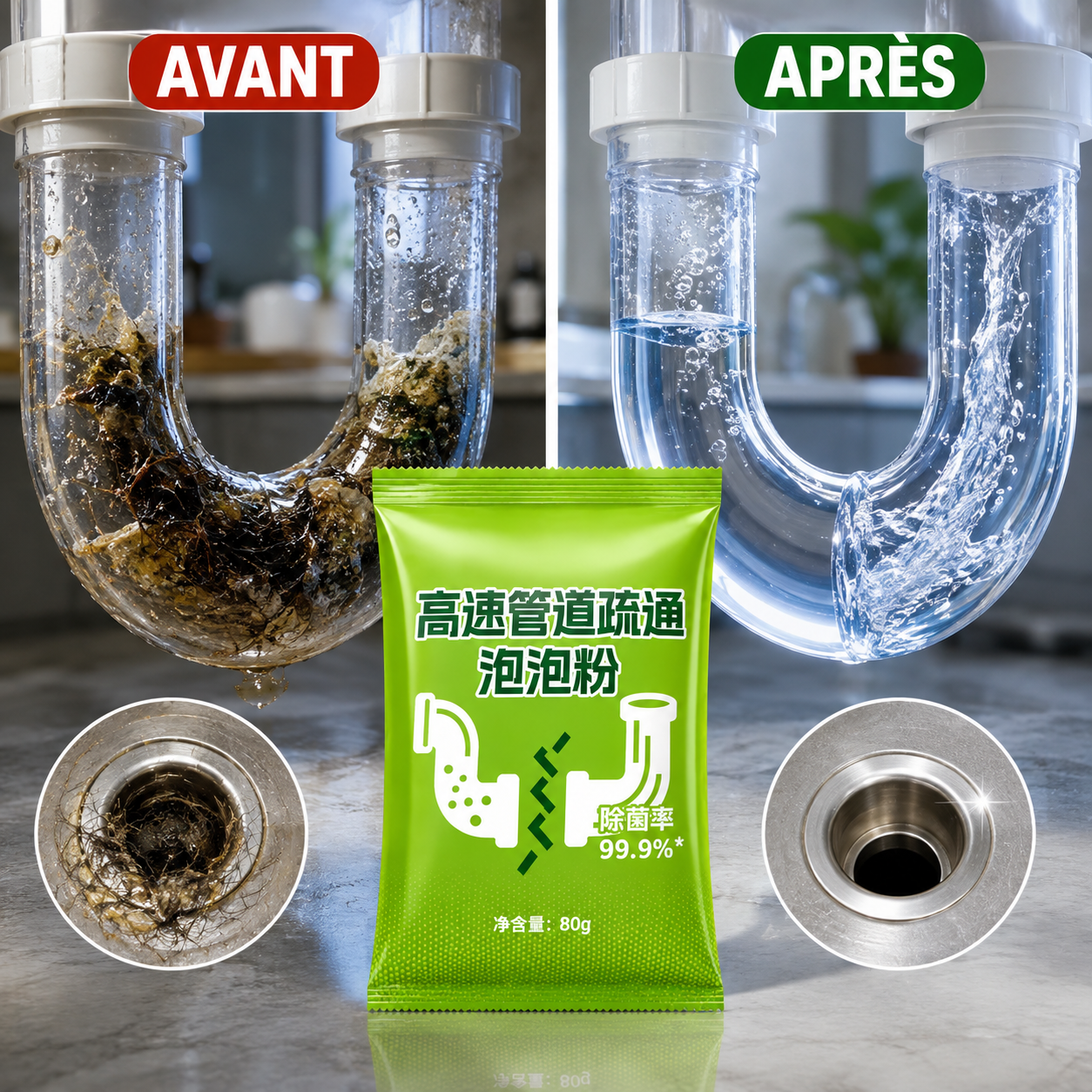 🌿 Poudre Déboucheuse Canalisations — Action Rapide