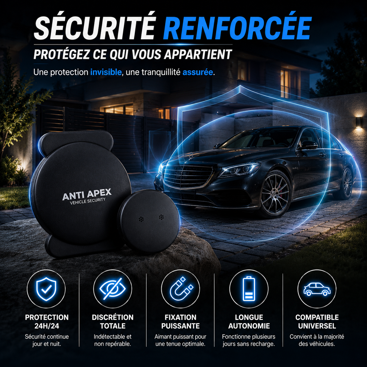 Traceur GPS Bluetooth — Sécurité Véhicule