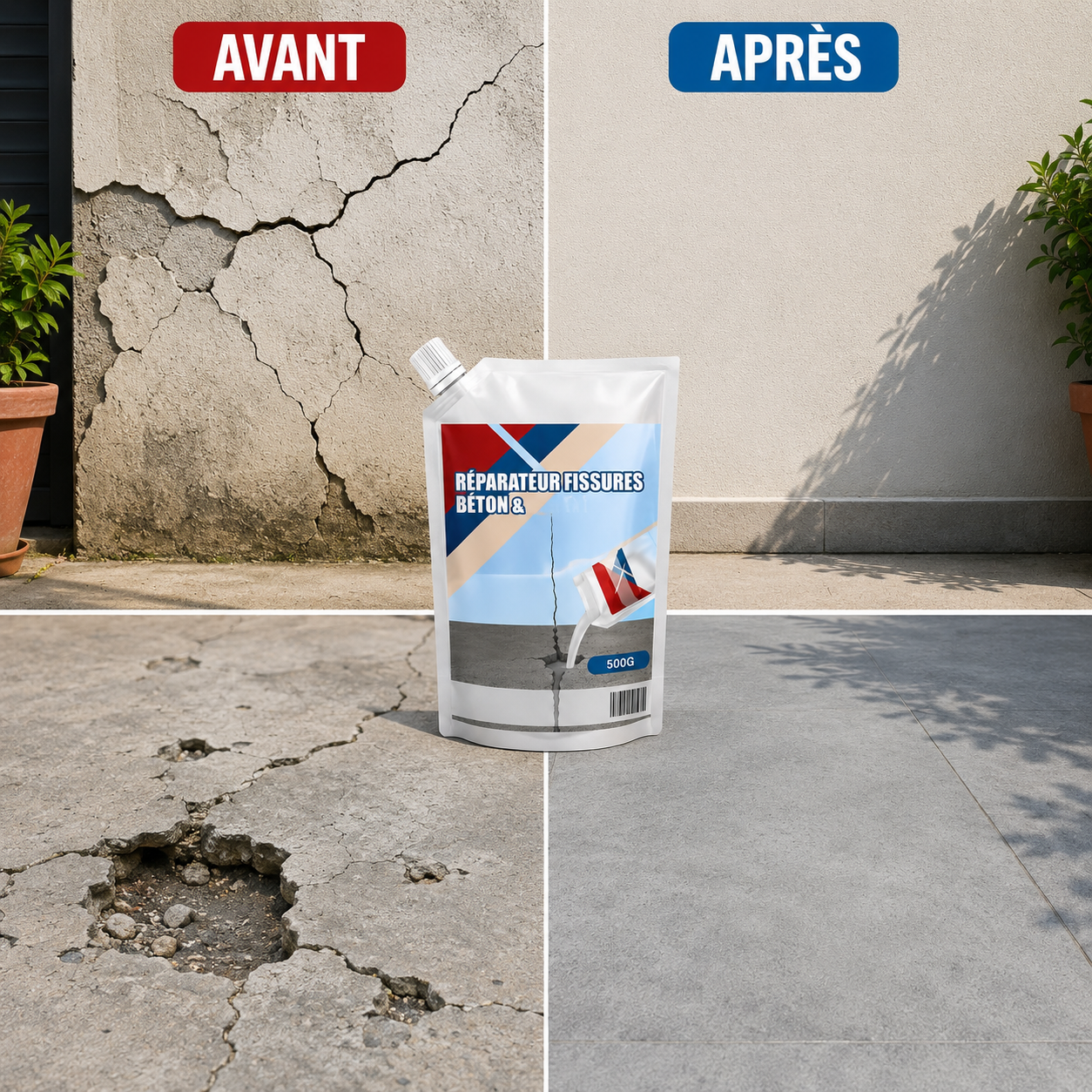 🧱 Réparateur de Fissures Béton Ultra-Résistant