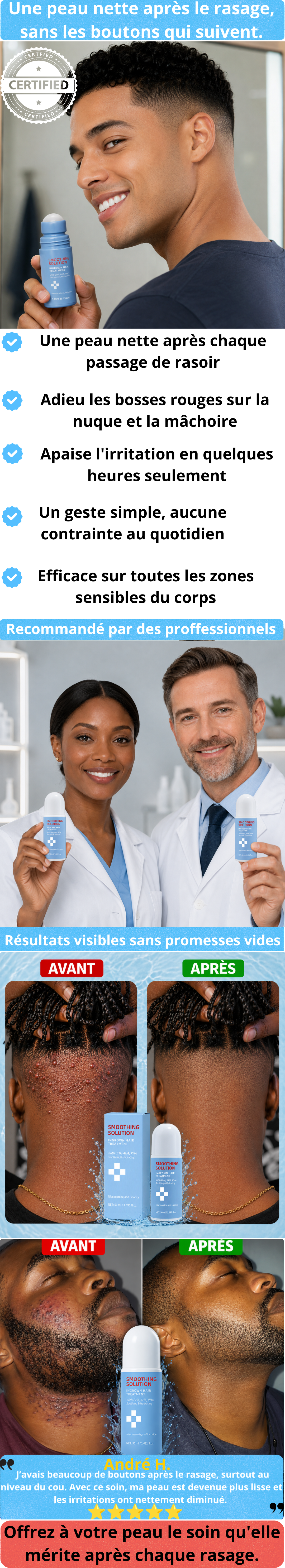 🪒 Solution Anti-Boutons Après-Rasage — Homme & Femme