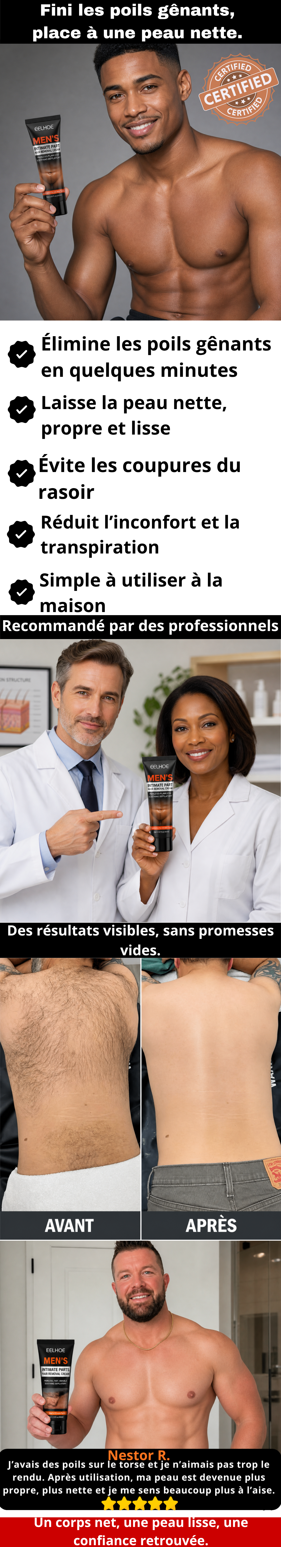 Peau Nette Homme™ – Éliminez les poils gênants en quelques minutes tg