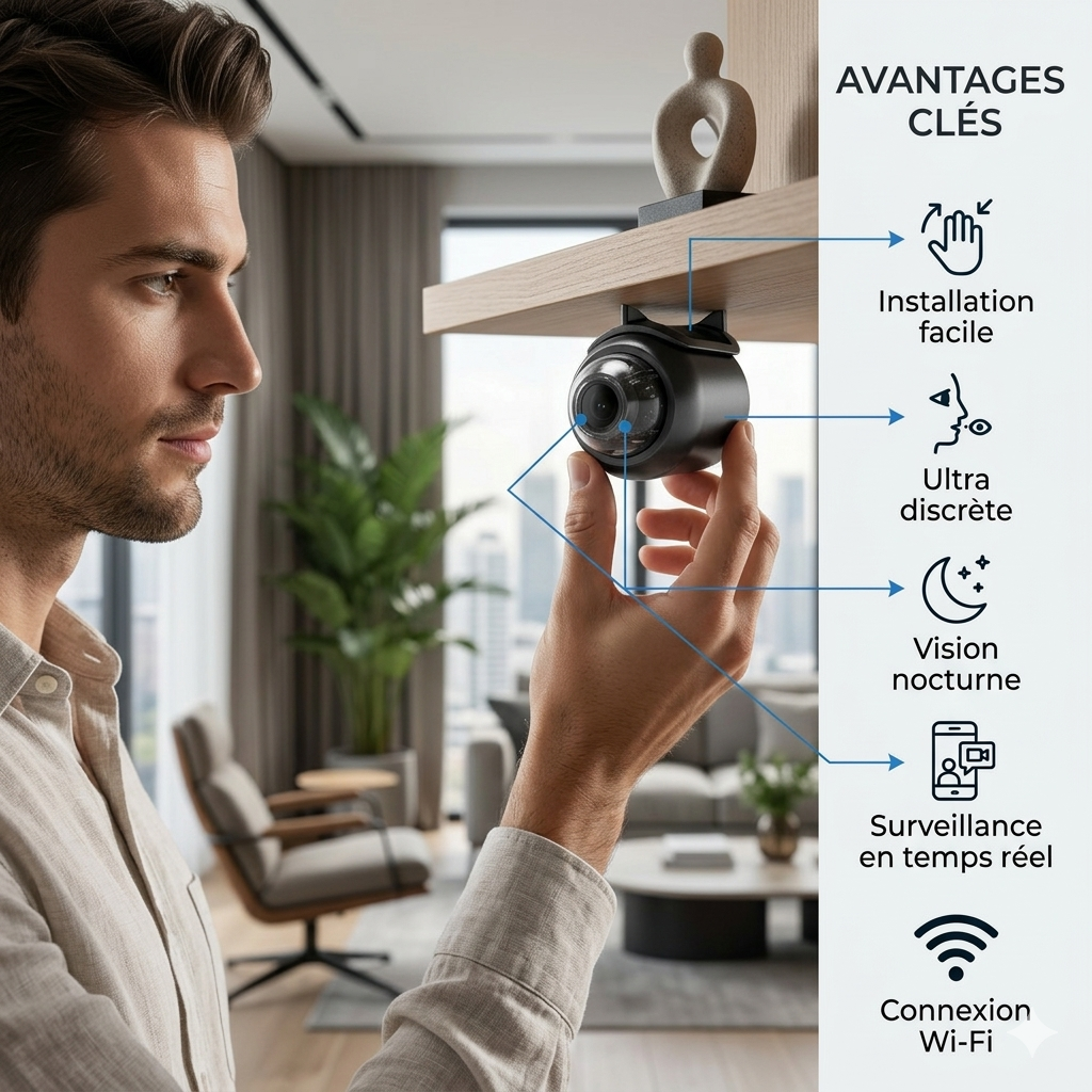 Caméra de sécurité intérieure WiFi X5 HD 1080P