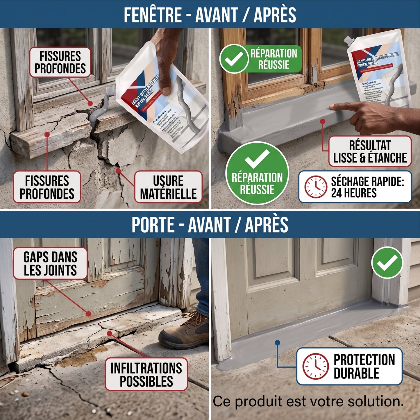 🧱 Réparateur de Fissures Béton Ultra-Résistant
